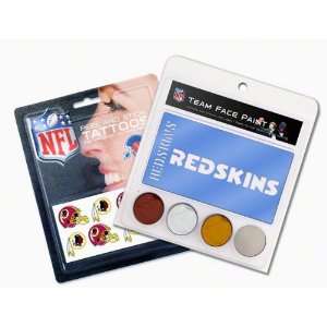  Washington Redskins Face Paint and Tattoo Pack