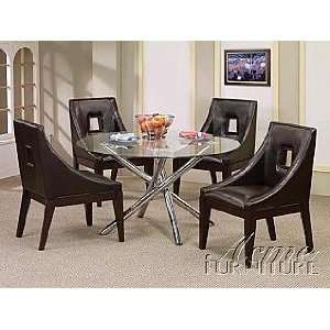  Acme Furniture Glass Top Dining Table 5 piece 07965 Set 