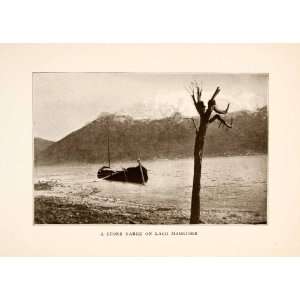  1908 Print Lake Maggiore Stone Barge Landscape Italy 