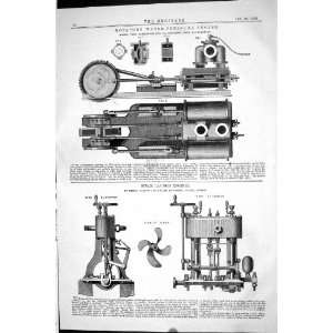  1870 ROTATORY WATER PRESSURE ENGINE STEAM LAUNCH YARROW 