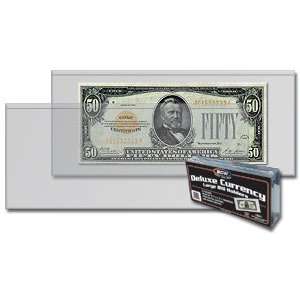  50 Deluxe Currency Holder Pack   Large Dollar Bill Size 