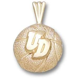  University of Dayton UD Basketball Pendant (Gold Plated 