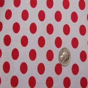  Nylon Spandex Costume Dot Fabric White Red