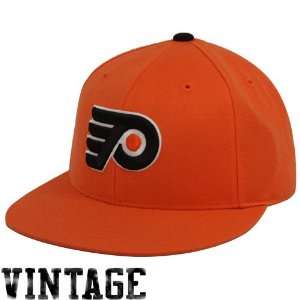   & Ness Philadelphia Flyers Orange Vintage Logo Fitted Hat (7 3/4
