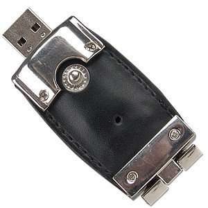  1GB USB Portable Flash Drive (Black Leather) Electronics