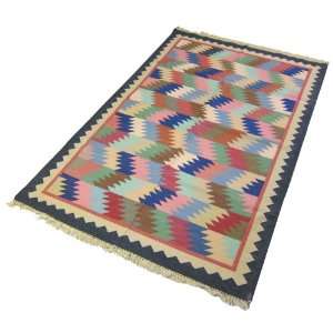  Indian Dhurrie Handmade Rug Oriental Cotton 6 x 3.1 Feet 
