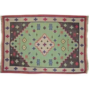  Indian Dhurrie Handcrafted Floor Rug Cotton 9 x 6 Feet 