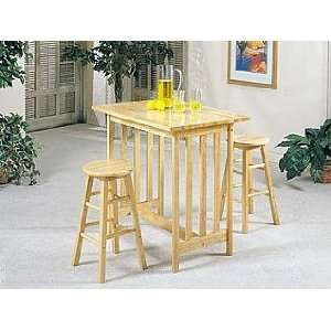  Acme Furniture Wood Top Breakast Table 3 piece 02412N Set 