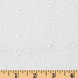 44 Wide Embroidered Puckered Eyelet White Fabric By The Yard