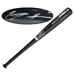  Tommy Hanson Signed Bat   Black   Autographed MLB Bats 
