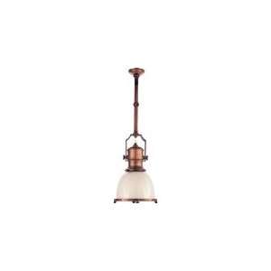  Chart House Country Industrial Pendant in Antique Copper with Small 