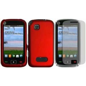  Red Hard Case Cover+LCD Screen Protector for Motorola 