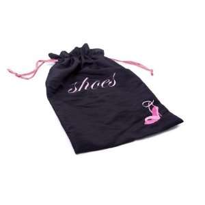  Seek Unique Pink Stiletto Black Drawstring Shoe Bag