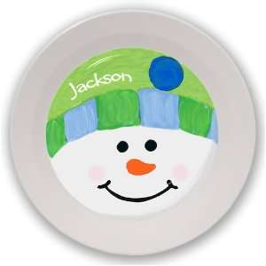  Blue Green Snowman Personalized Melamine Bowl Kitchen 