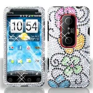  HTC EVO 3D Full Diamond Hawaii Flower Case Cover Protector 