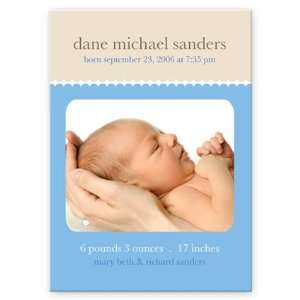 com Scalloped Baby Baby Announcement Magnet   Boy Birth Announcement 