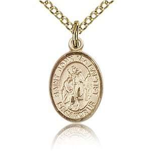  Gold Filled 1/2in St John the Baptist Charm & 18in Chain Jewelry