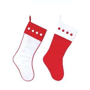  Pack of 6 Christmas Traditions Red and White Stockings 19 