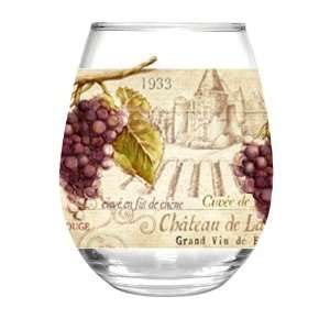  Red Grapes Stemless Wine Glass