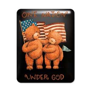  iPad Case Black One Nation Under God Teddy Bears with US 