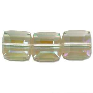  3 Ceylon Topaz AB Cube Swarovski Crystal Beads 5601 8mm 