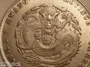 China Kwangtung Province Dollar, 1890 7 MACE 2 CANDAREENS SILVER 