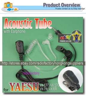 Acoustic tube PTT earpiece for Yaesu VX 170 VX 6R VX 7R  