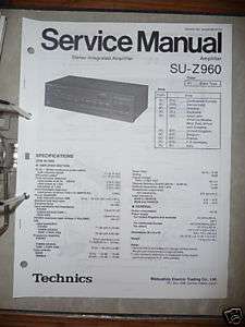Service Manual Technics SU Z960 Amplifier,ORIGINAL  