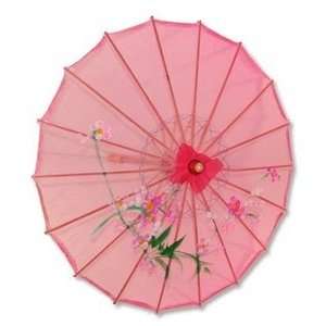 Oriental Umbrella Parasol 22in Pink Transparent 160 1  