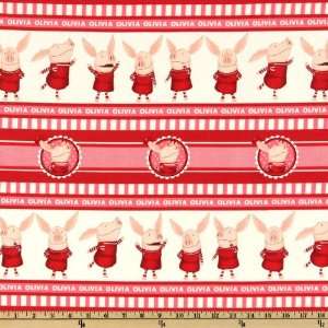  44 Wide Red Stripe Olivia TV Fabric By The Yard Arts 