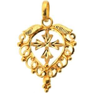  Handcrafted Cross Pendant   22 K Gold 