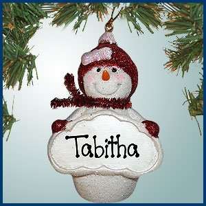  Personalized Christmas Ornaments   3 D Glitter Snowman 