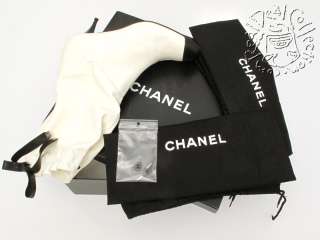 Authentic Chanel White & Black Bow Tie Designer Boots Shoes size 6.5 