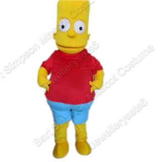 Adult Cartoon Bart Simpson Mascot Costume Fancy Dress  
