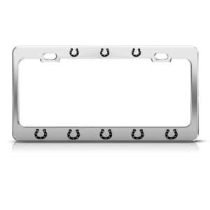  Horseshoes Horse Horses Metal license plate frame Tag 