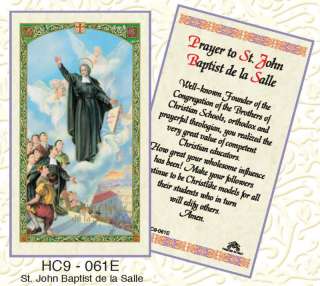 to saint john baptist de la salle laminated holy card
