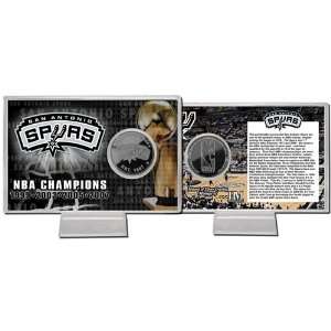  San Antonio Spurs Team History Silver Plate Coin Card 