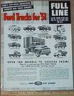 1951 51 Ford Trucks Full Line Dealer Sales Brochure Specifications NEW 