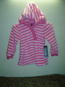 Faded Glory pink stripe winter fleece hoodie top 18mons  