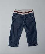 Gucci BABY blue denim web strip waist pants style# 318122601