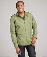 Bottega Veneta light green cotton zip front shirt style# 318858801