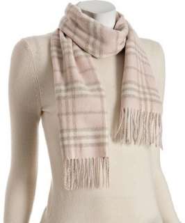 Burberry rose classic check cashmere fringe scarf   