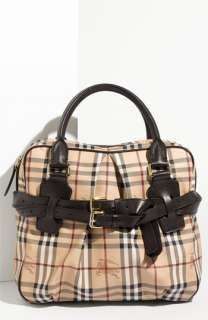 Burberry Belted Check Print Satchel  