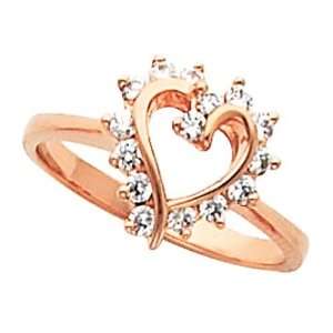  18K Rose Gold Diamond Heart Ring   0.30 Ct. Jewelry