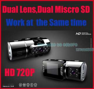   NEW Dual Lens Dashboard Car vehicle Camera Video Recorder DVR CAM 2CH
