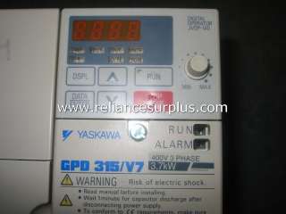 Yaskawa PC7 V7 5HP Drive , CIMR V7AM43P7, GPD315 MVB009  