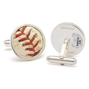   St. Louis Cardinals Game Used Baseball Cuff Links