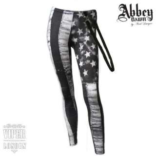   Black And White Flag Leggings With Double Zips Sizes S   XL  