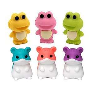  Hamster and Frog Erasers Set of 6 Toys & Games