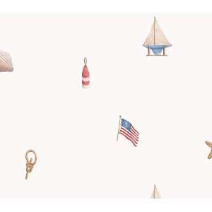    White Red and Blue Nautical Beach Wallpaper 